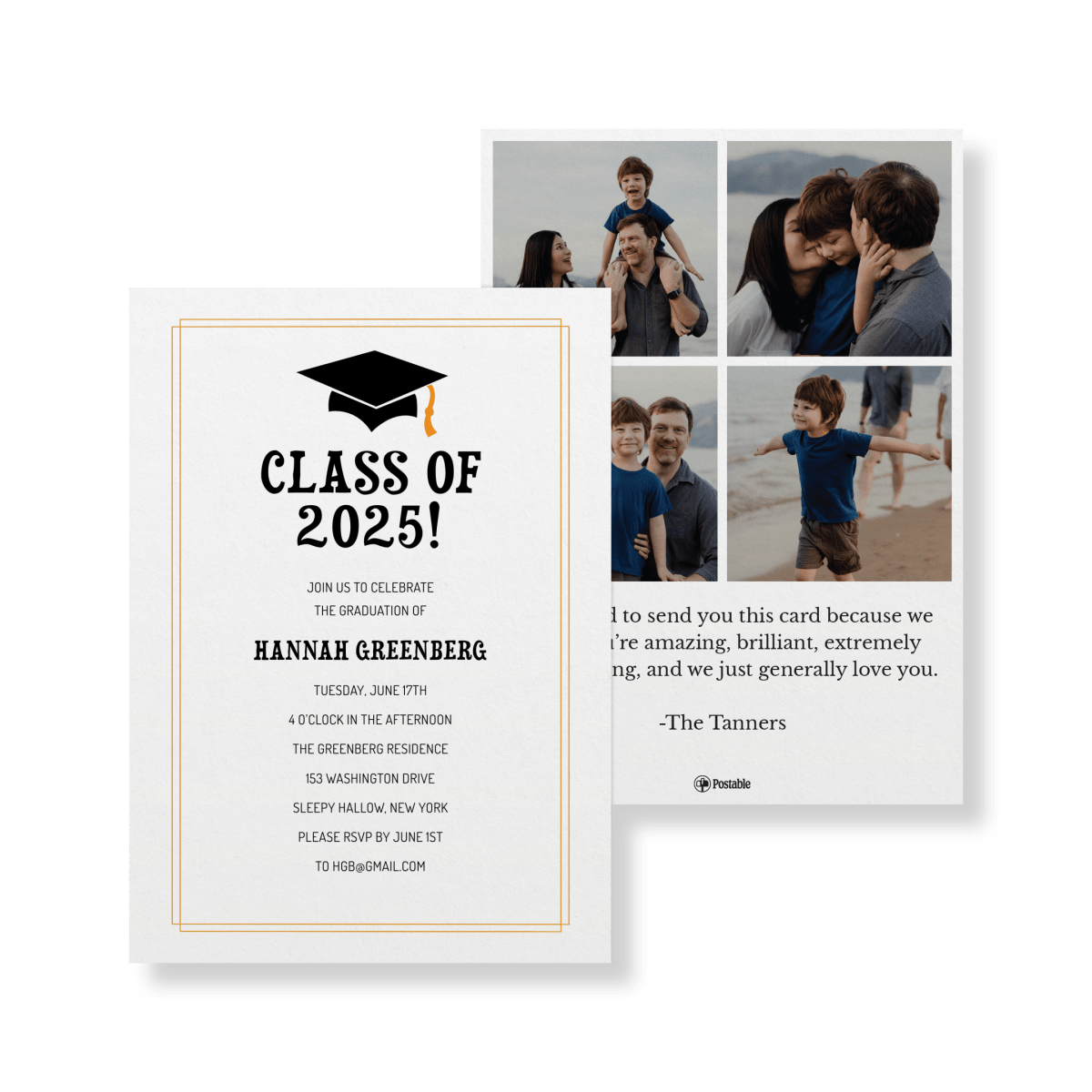 Classic Graduation Invite by Postable | Postable, image size:1200x1200