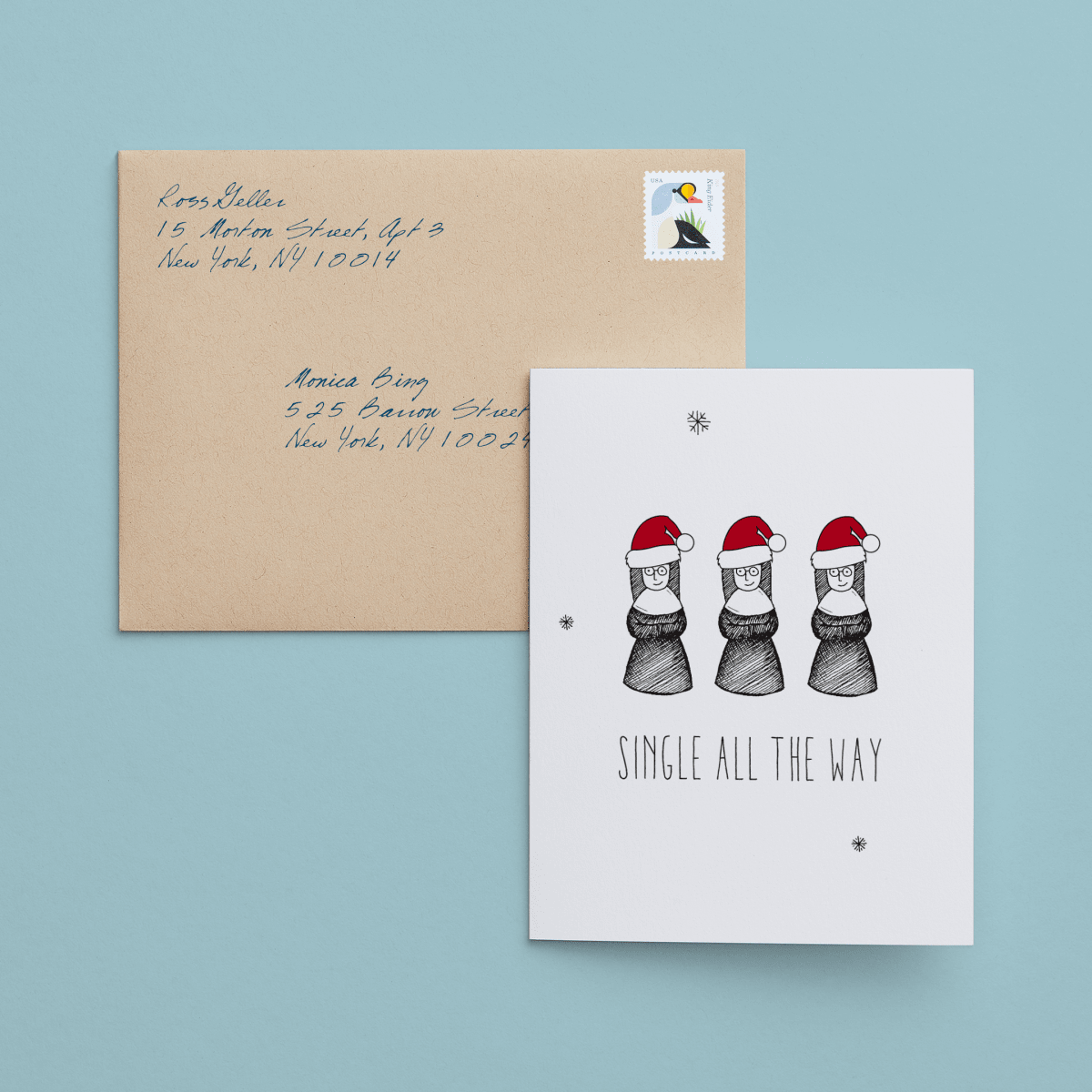 Stay Warm And Cozy Folded Holiday Card, Postable