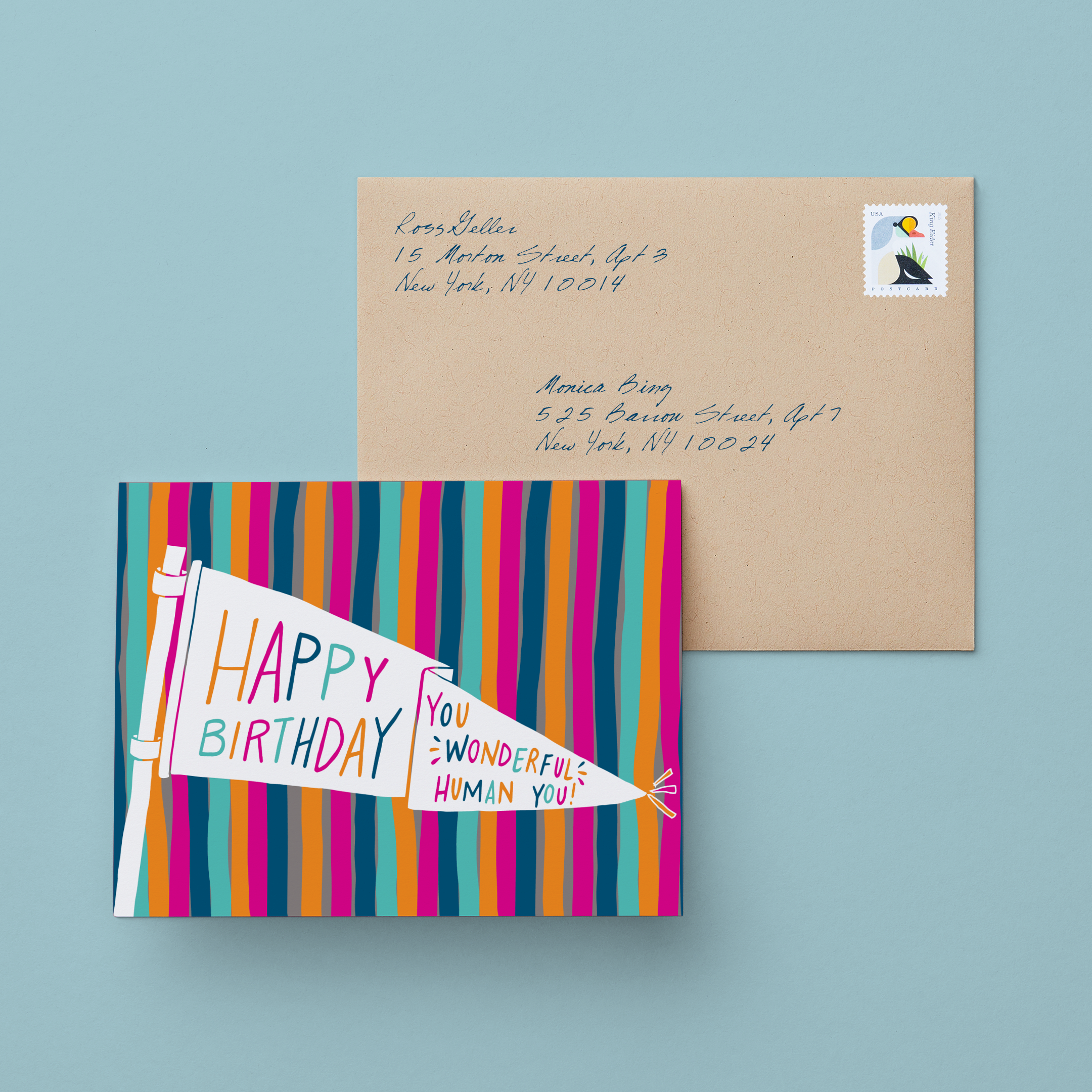 Mr. Wonderful - Postcard Birthday A4 - Life is much better with people like  you around, sky blue : : Office Products