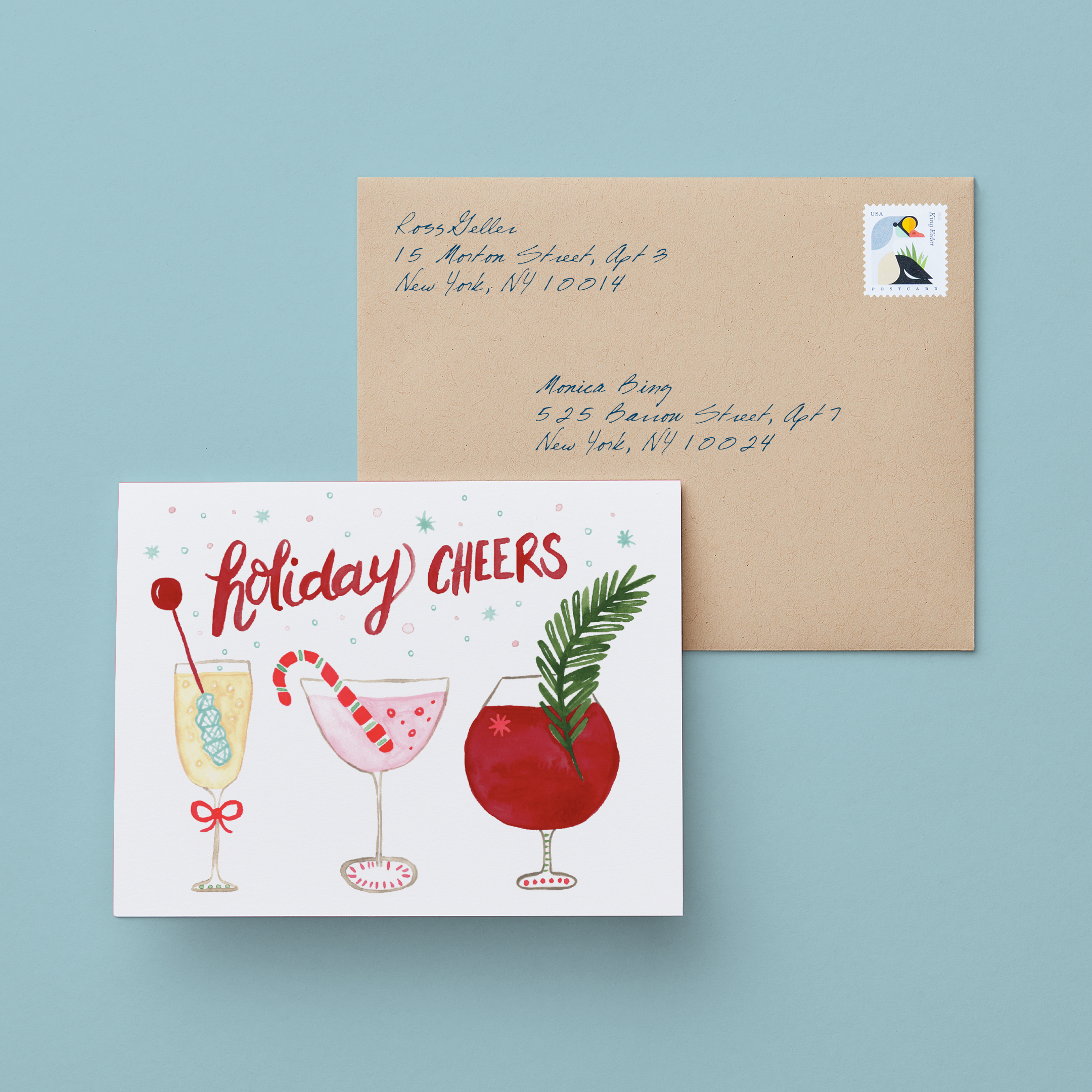 Stay Warm And Cozy Folded Holiday Card, Postable