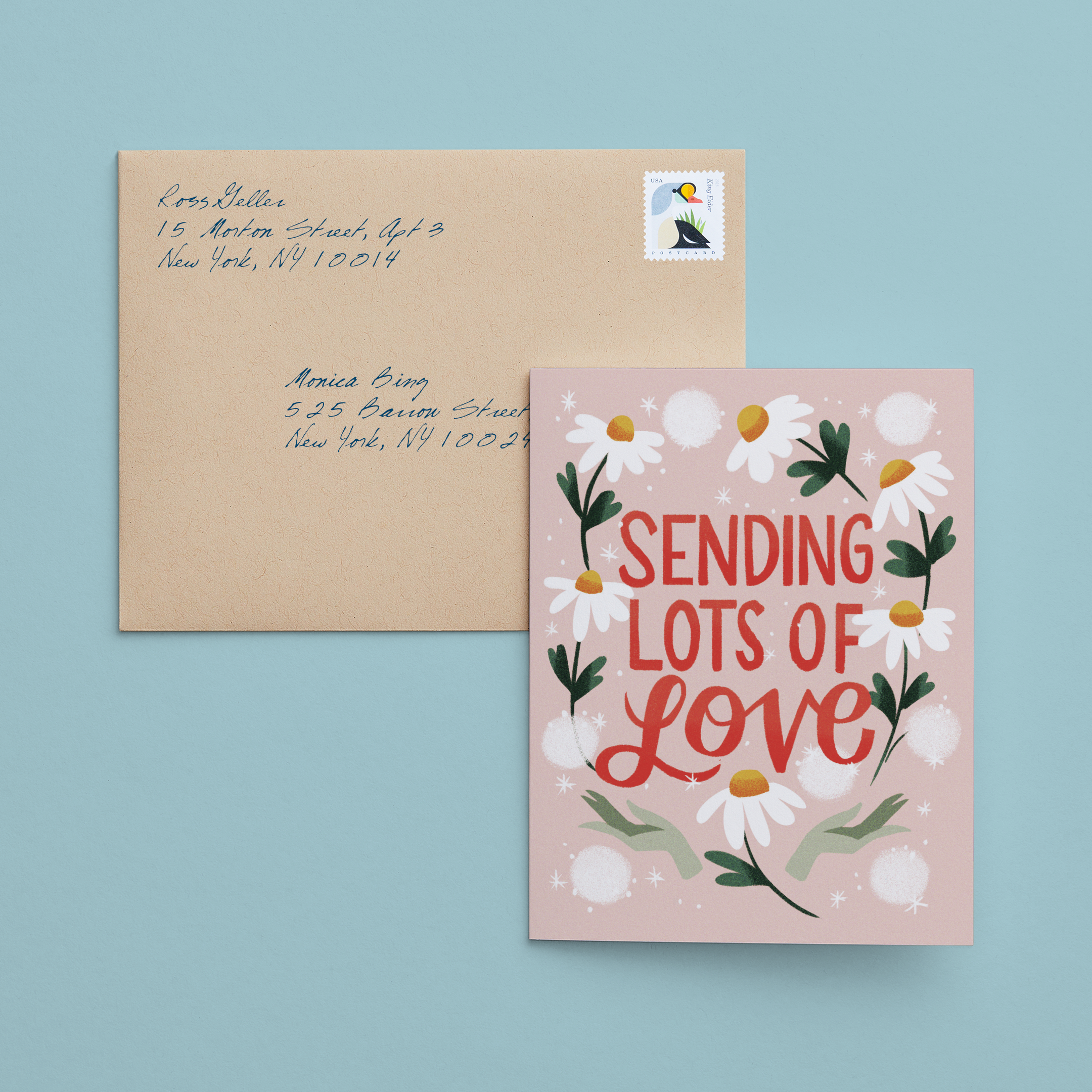 Monica  Flowers & Hearts - Greetings Cards for Love for Monica 