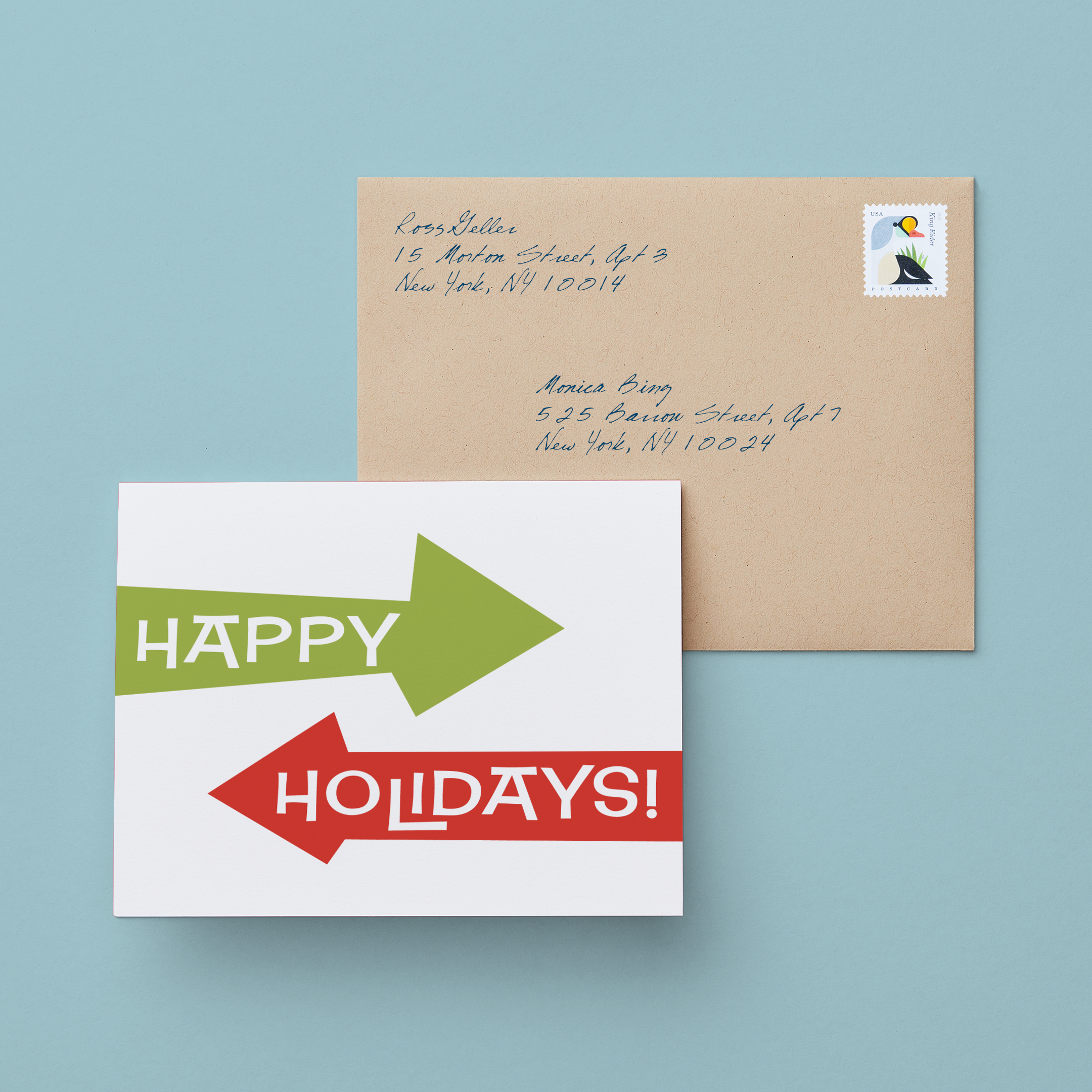 Stay Warm And Cozy Folded Holiday Card, Postable