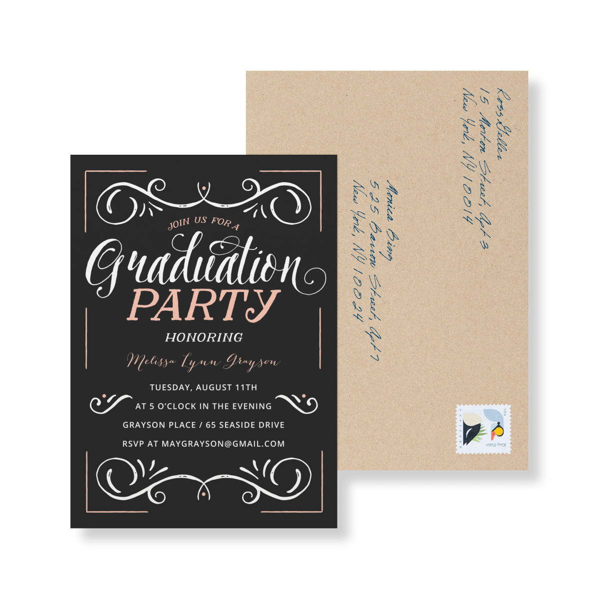 Vintage Grad Party Invite Graduation Invitations Card