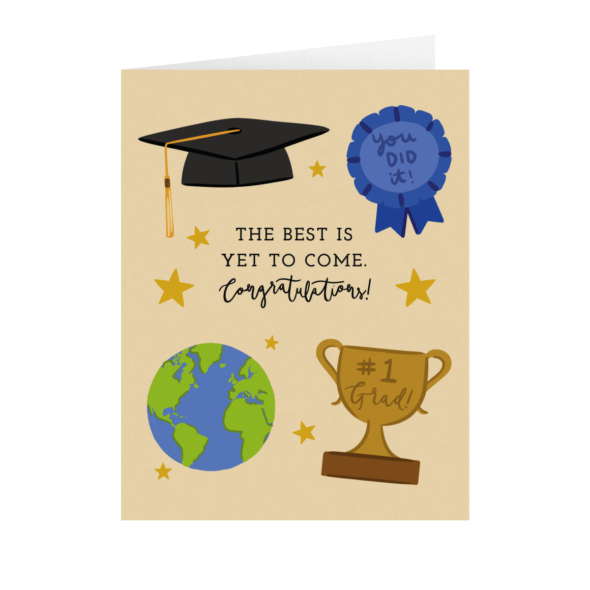 best grad cards “The Part? You’Re Just Getting Started” Graduation Card Blank Inside Sky’s the Limit Graduation Card