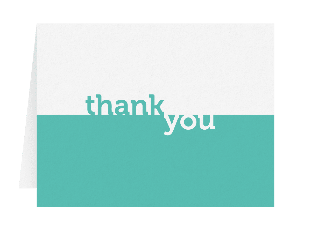 Block Thank You Aqua by Kimberly Costa | Postable