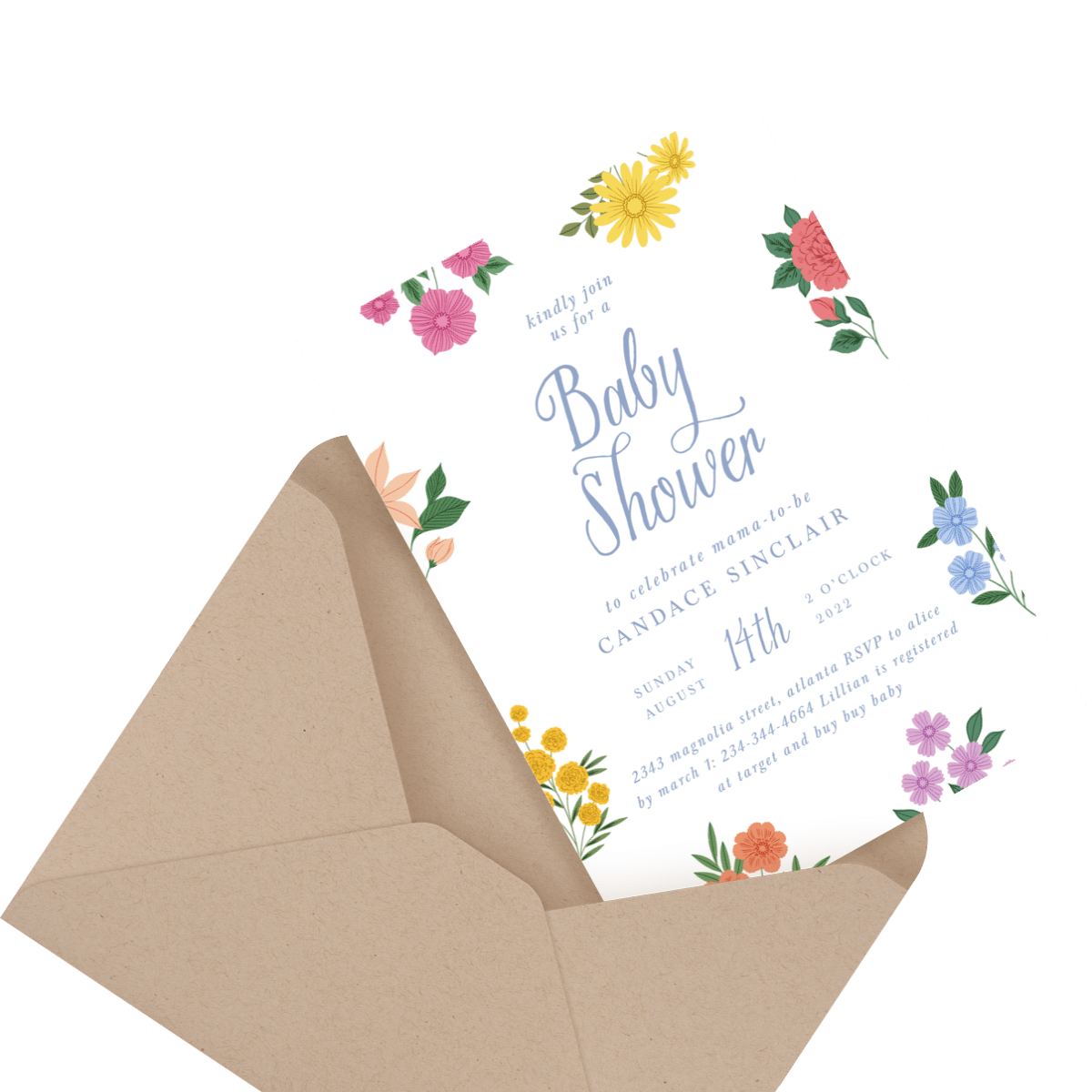 Baby shower hot sale invitations with envelopes