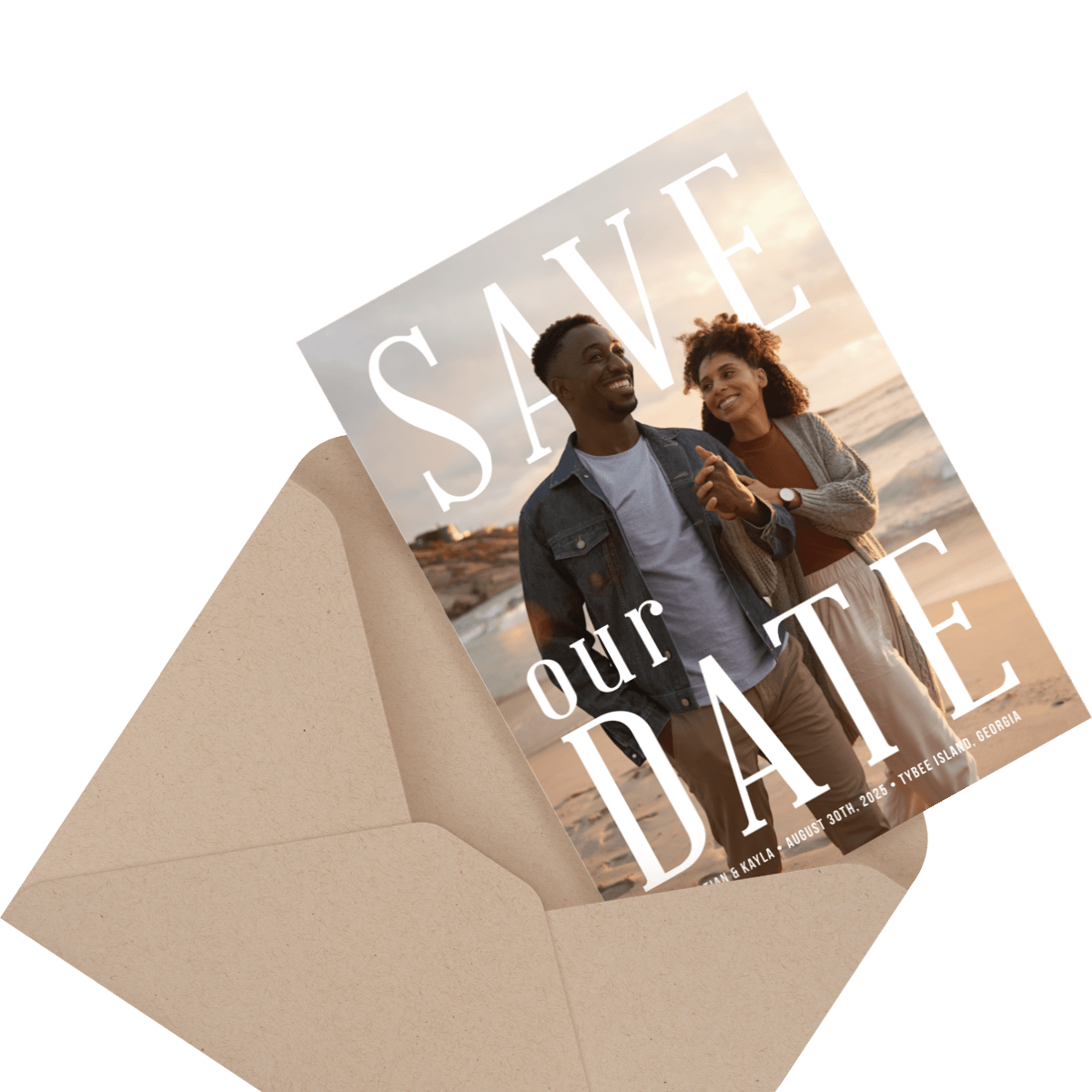 simple custom photo save the date