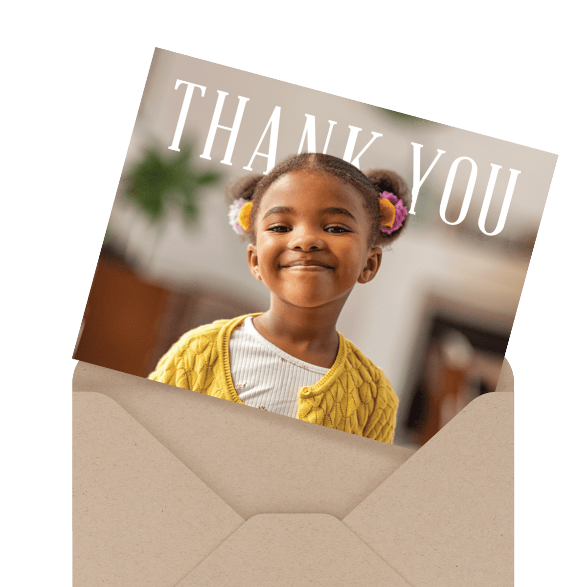 simple photo baby thank you card