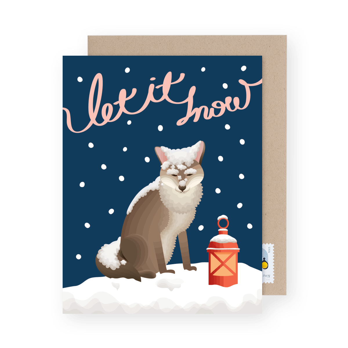 Let It Snow Fox Christmas Card