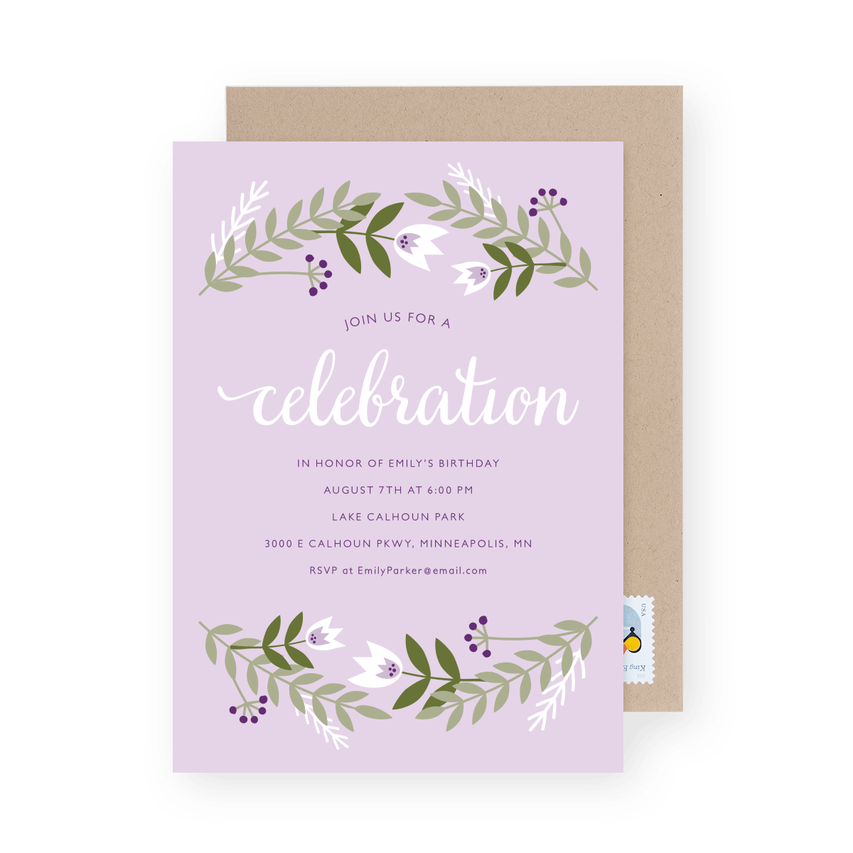 Lilac Floral Invite