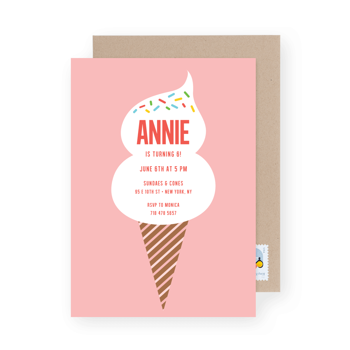 Cone Birthday Invite