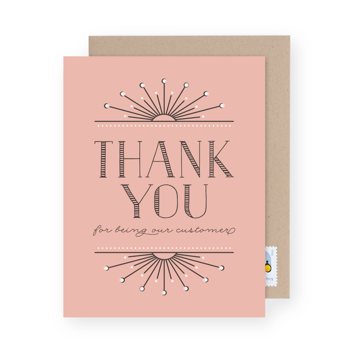 Pink Art Deco Thank You