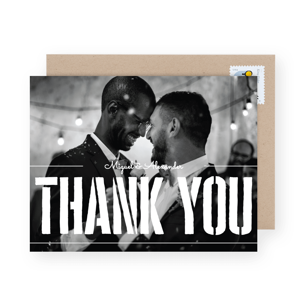 Stencil Wedding Thank You
