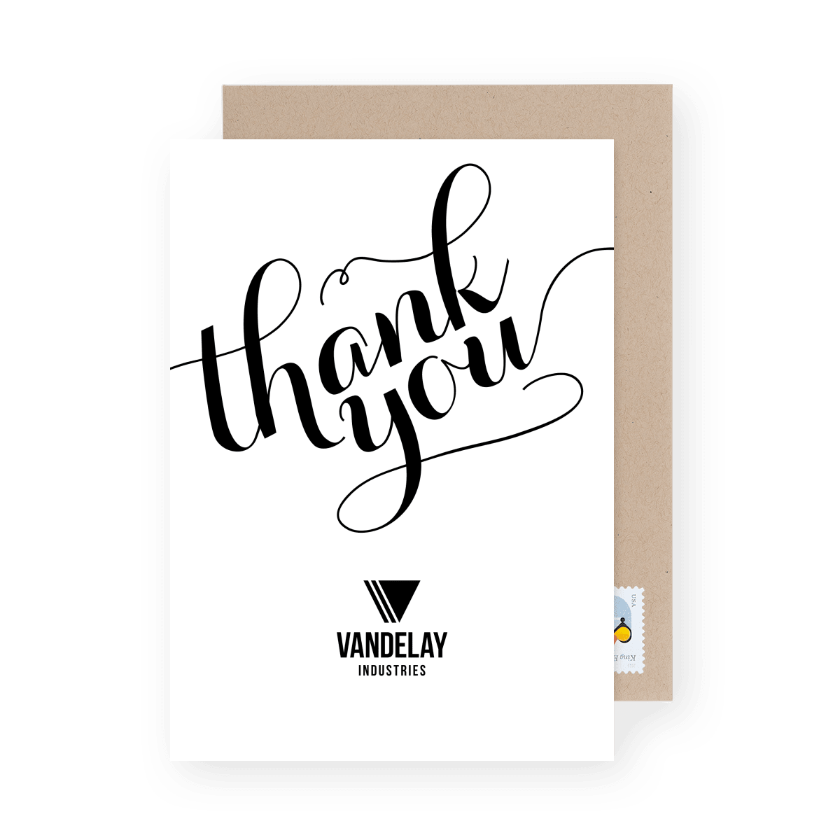 Thank You Script Flat Card