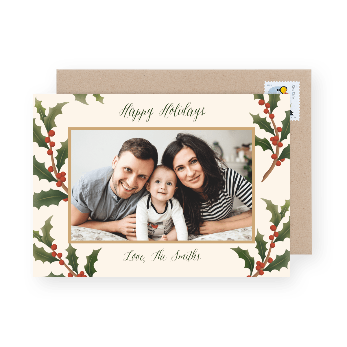 Festive Holiday Holly Frame