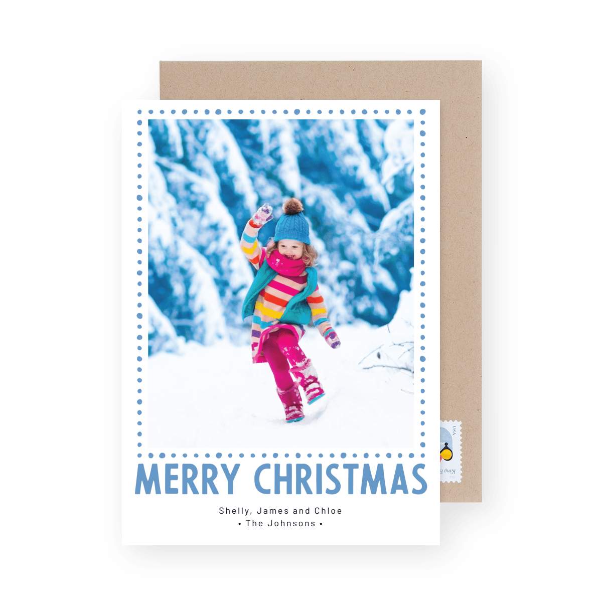 Blue Dot Christmas Frame