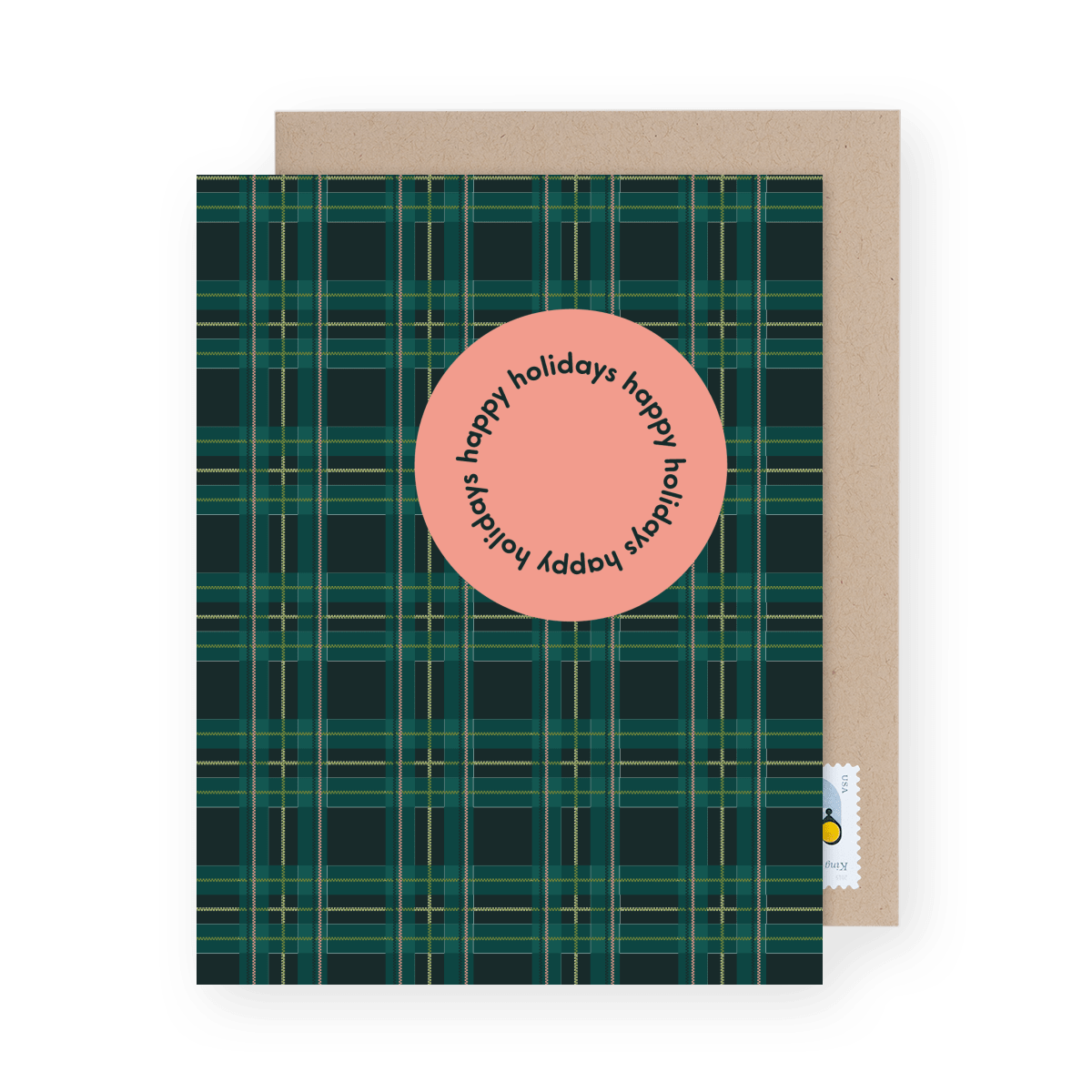 Green Tartan Happy Holidays