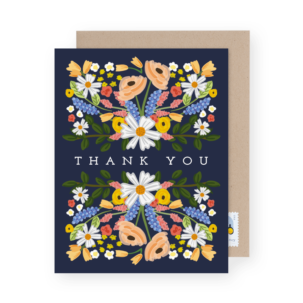 Navy Floral Thank You