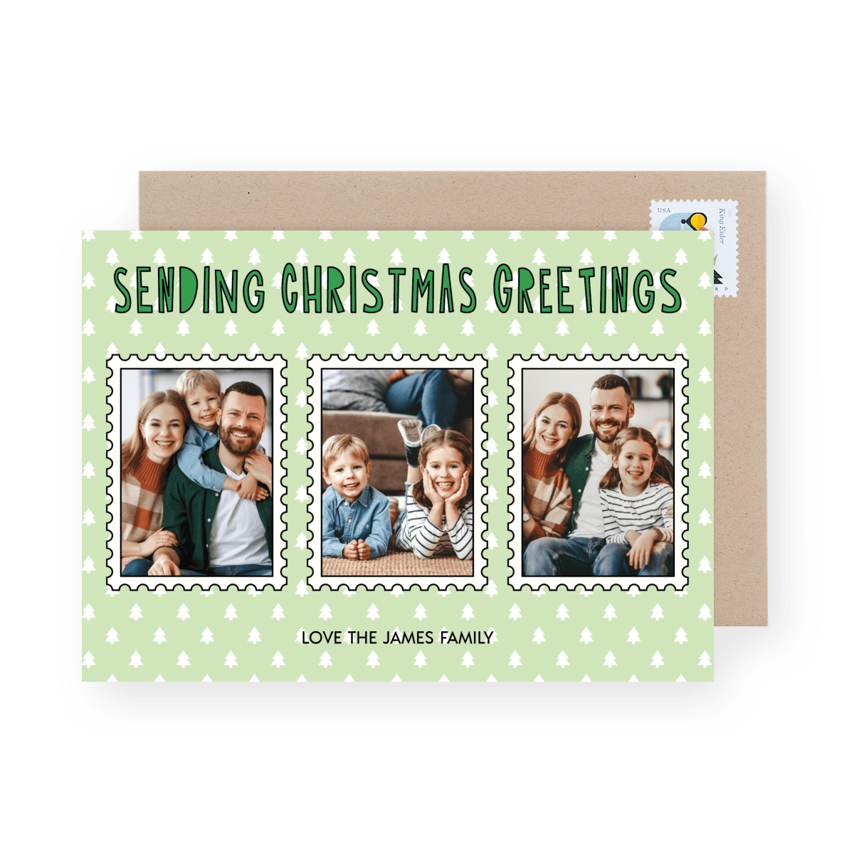 Green Christmas Stamps