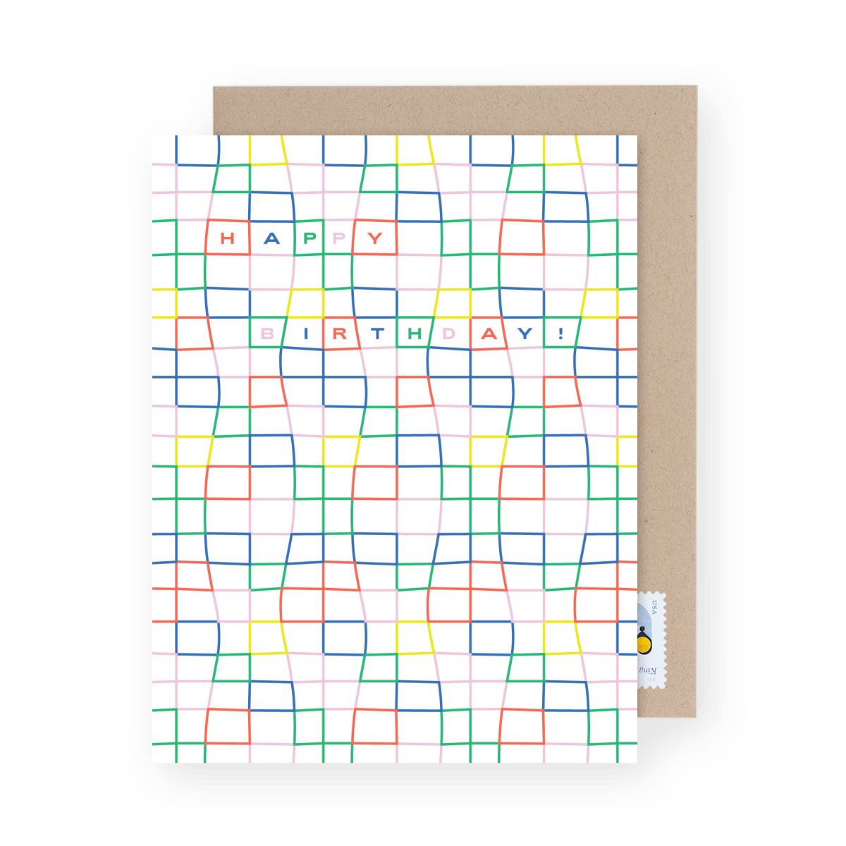 Wavy Rainbow Birthday Grid