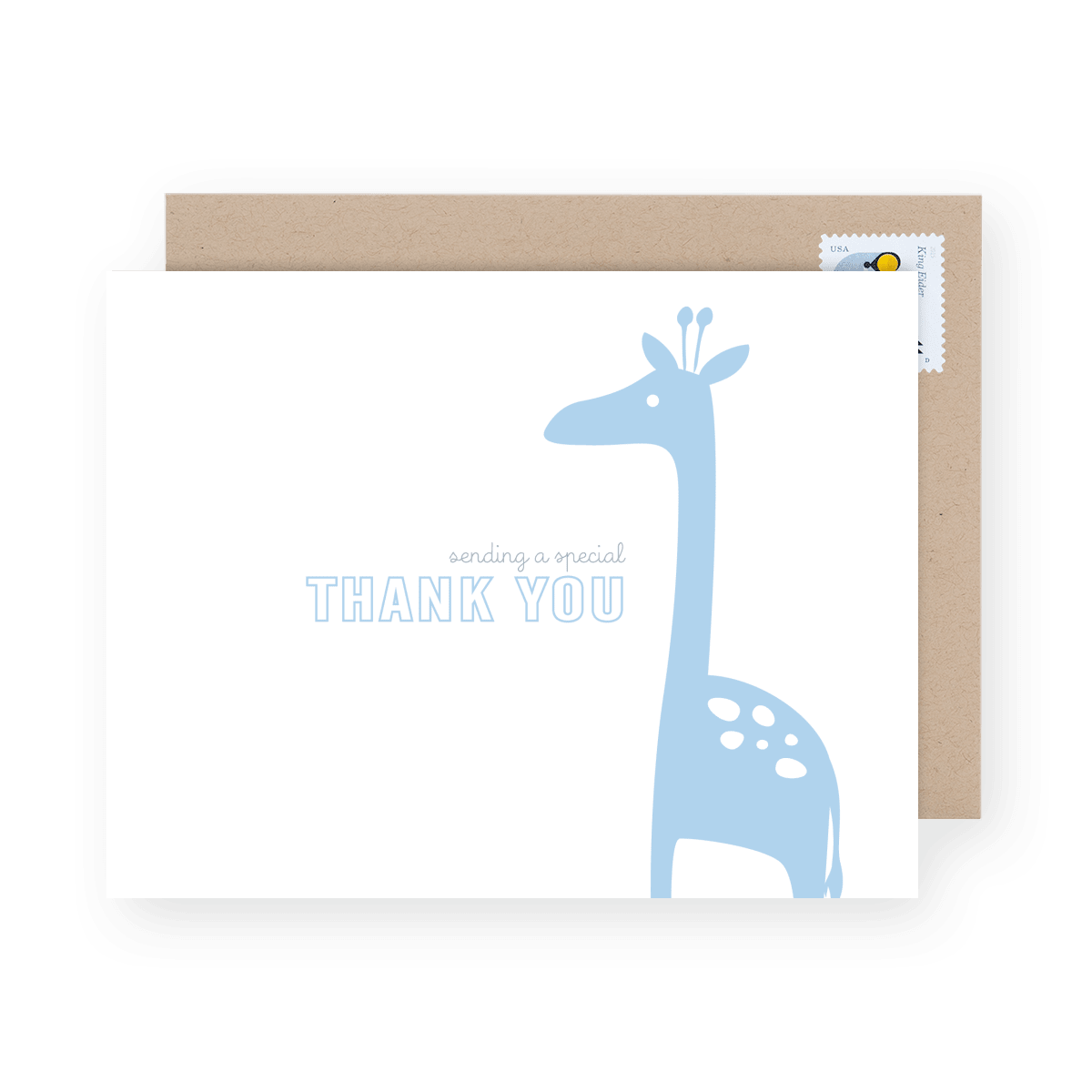 Thank You Giraffe Blue