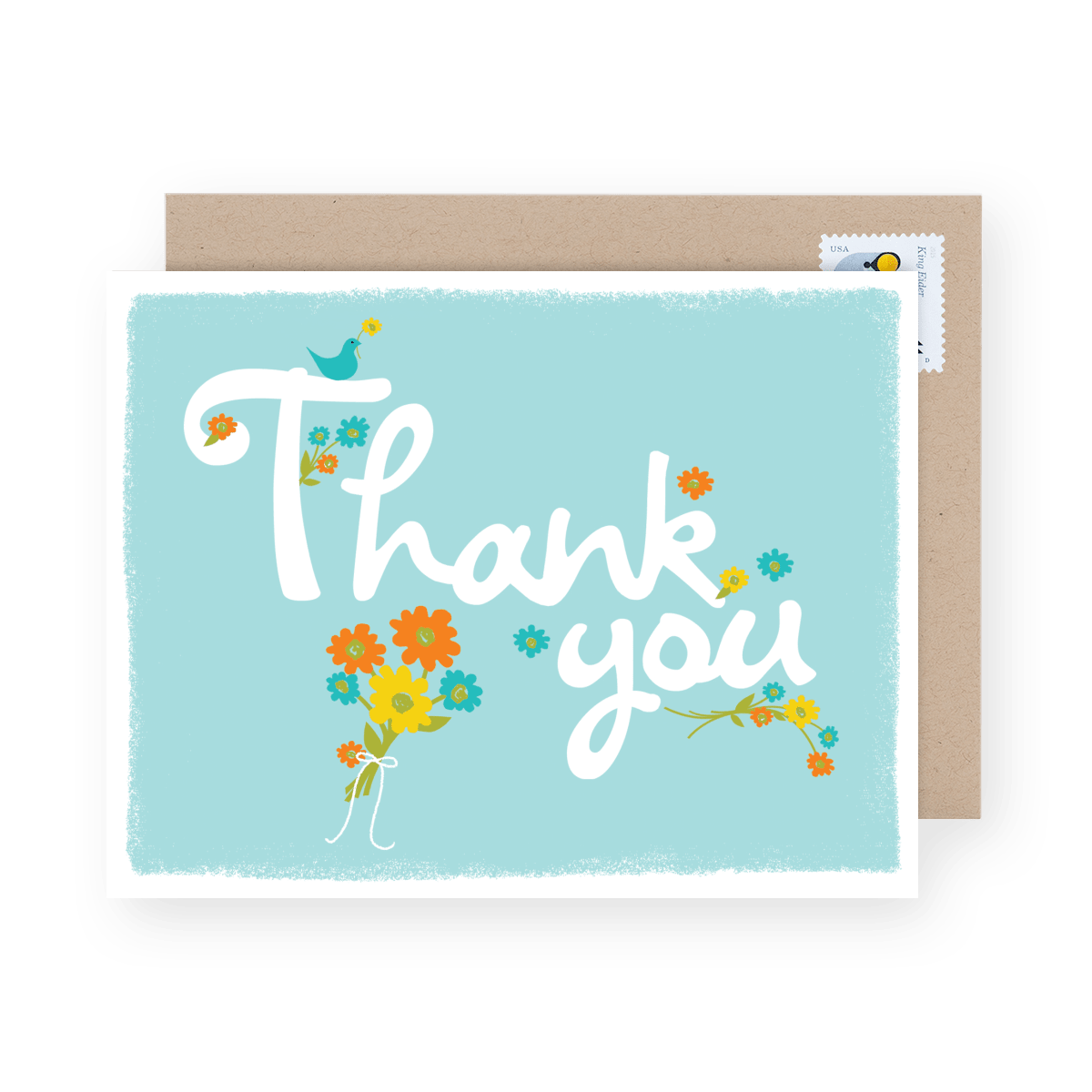 Thank You Cursive on Aqua