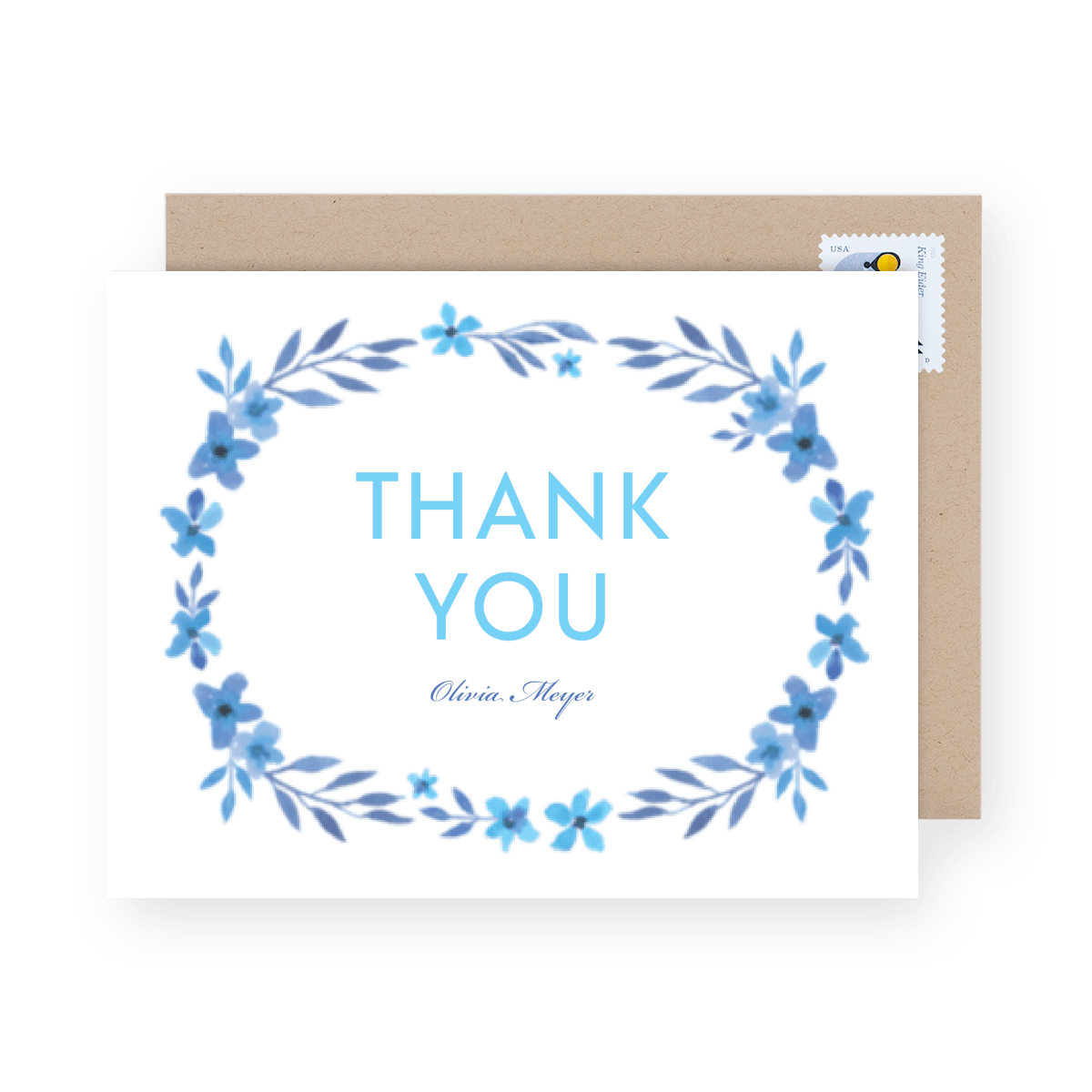 Blue Floral Thank You