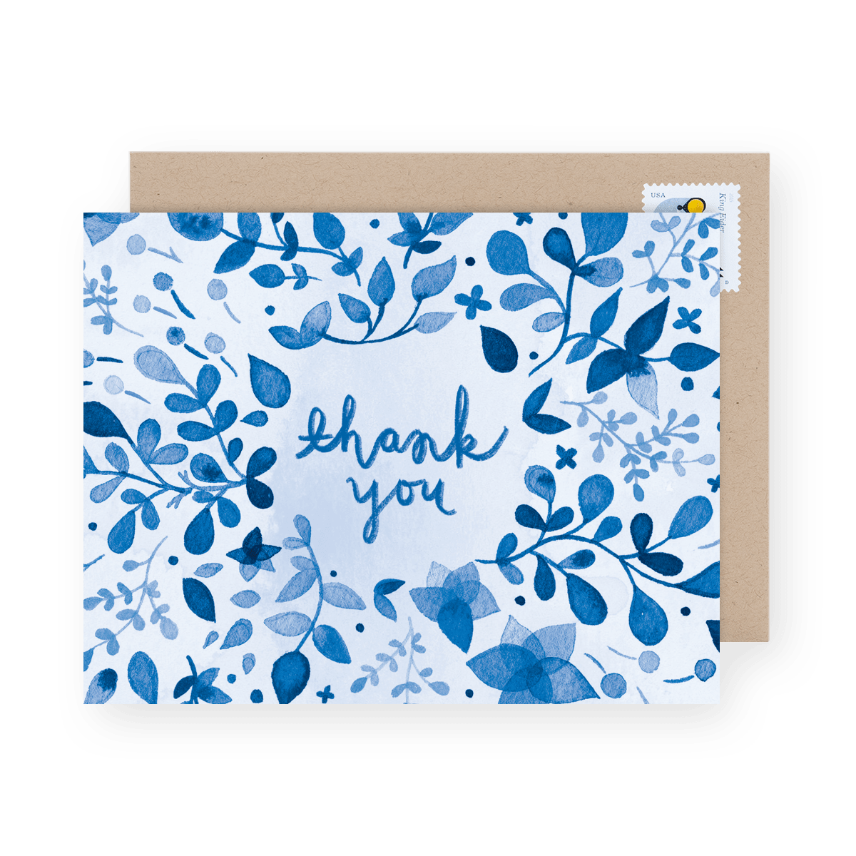 Blue Floral Thank You