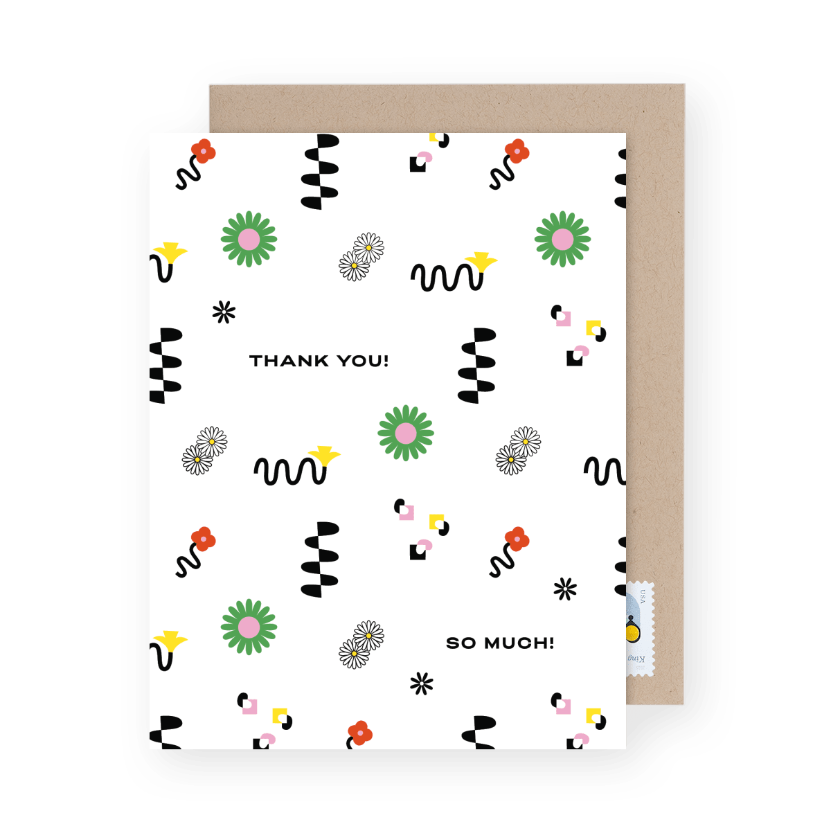 Squiggle Floral Thanks
