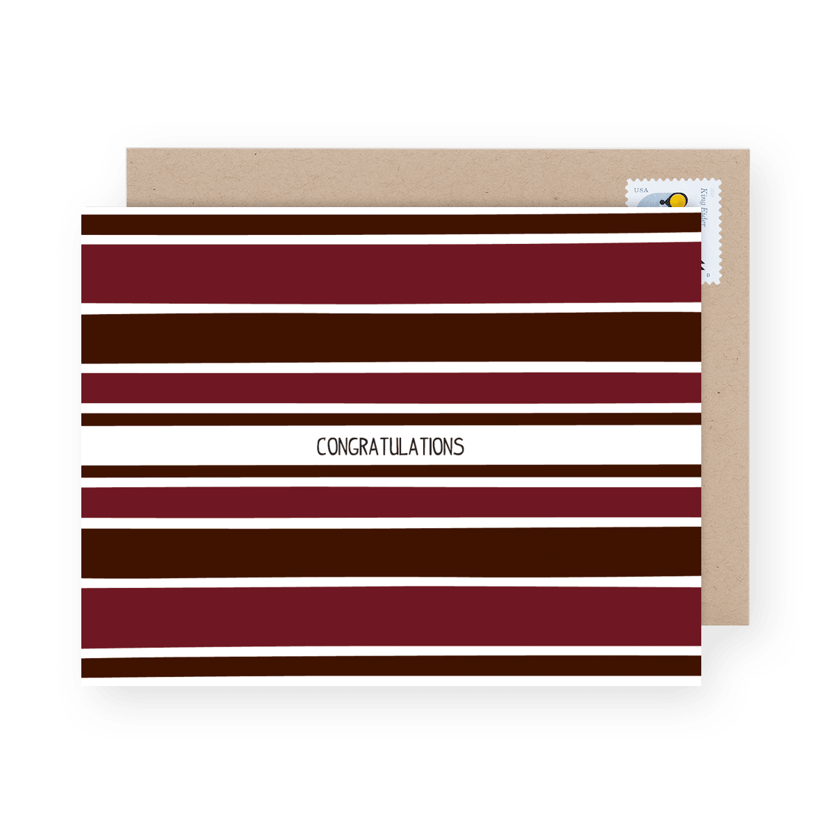 Stripes Burgandy Congrats