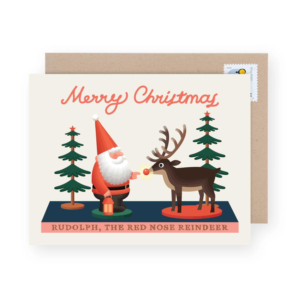 Santa and Rudolph Toy Christmas Card