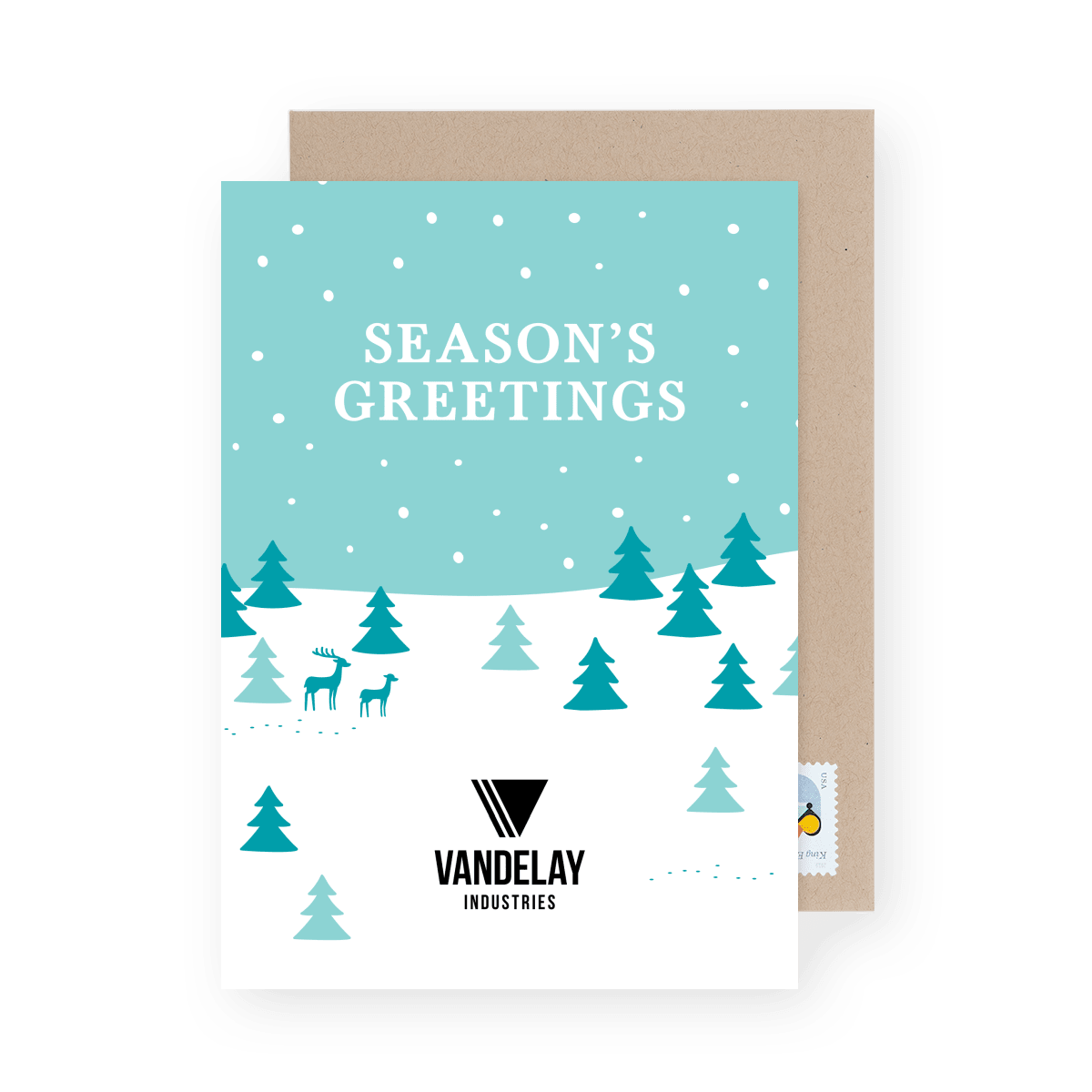 Snowy Season's Greetings Logo Card