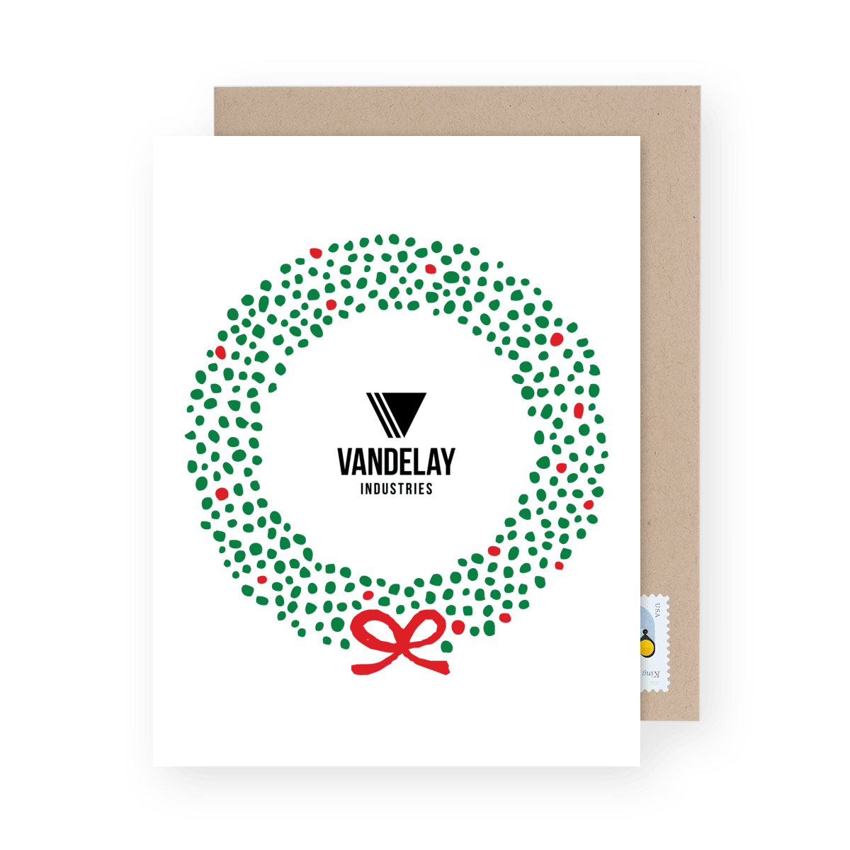 Holiday Wreath Logo Card