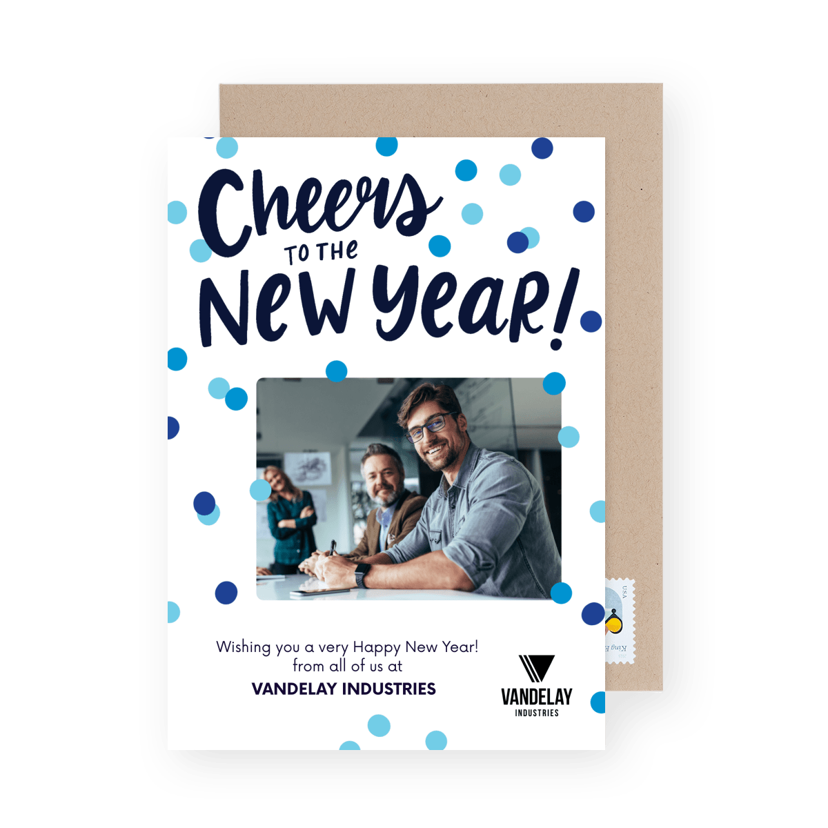New Year Blue Confetti Business