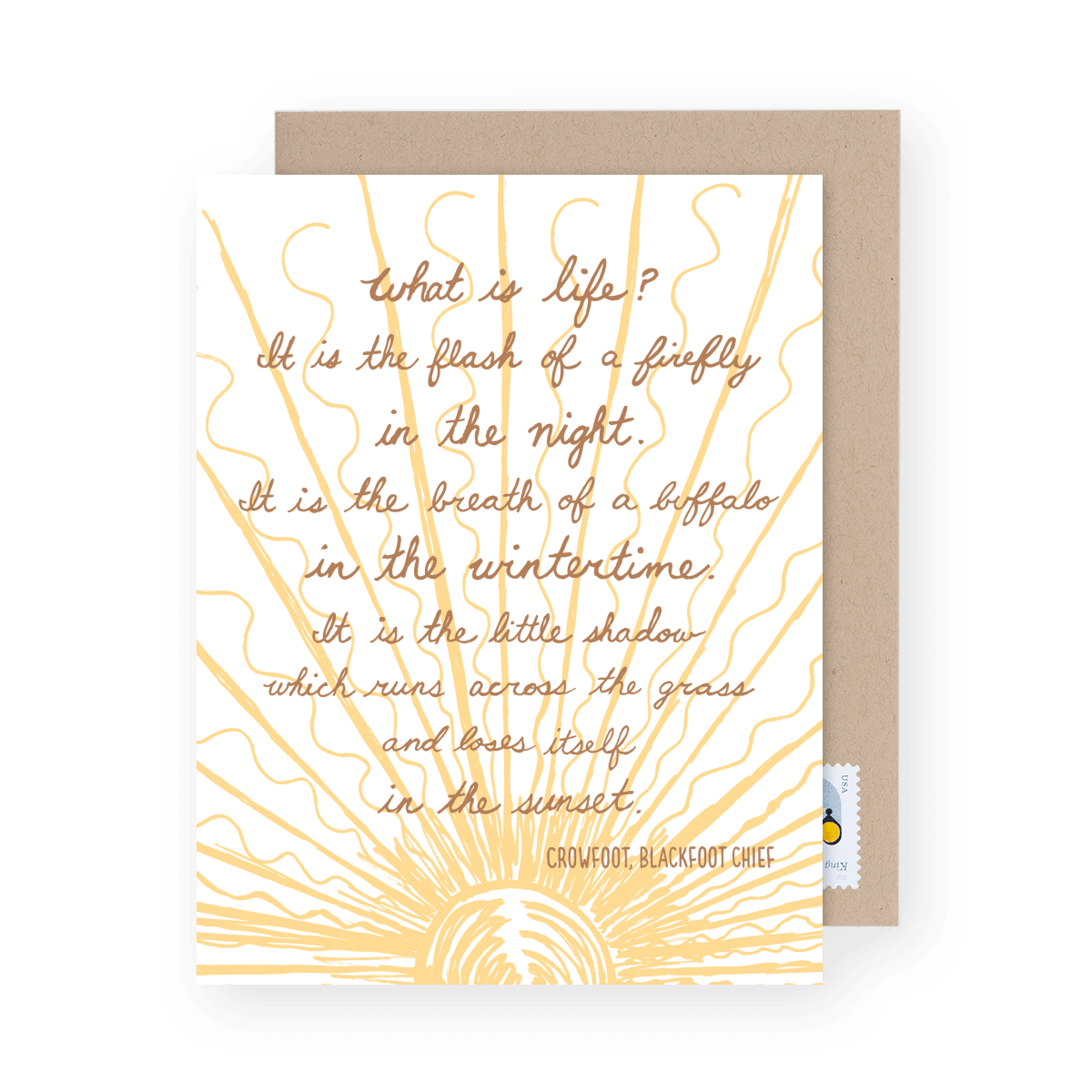 What Is Life Crowfoot Quote