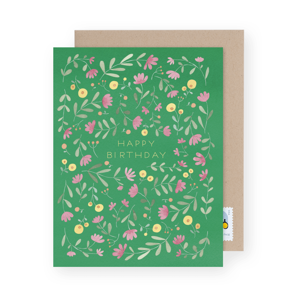 Green Floral Birthday