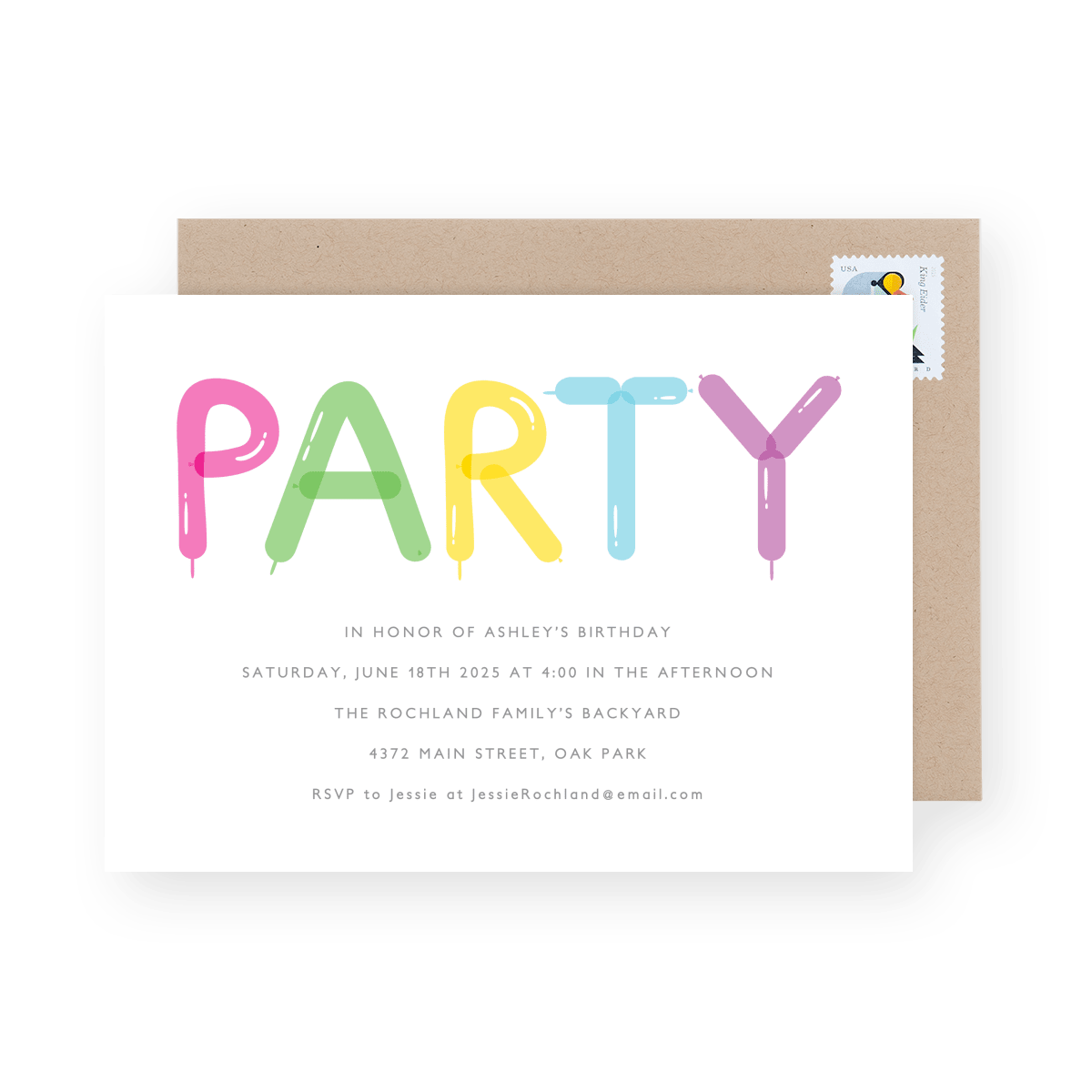 Party Balloons Card