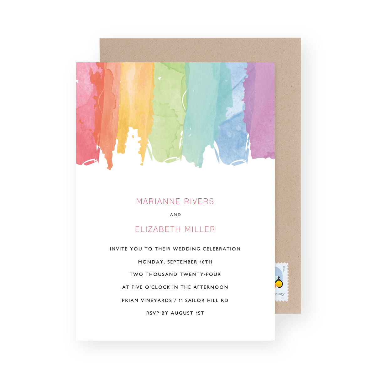 Watercolor Rainbow Wedding