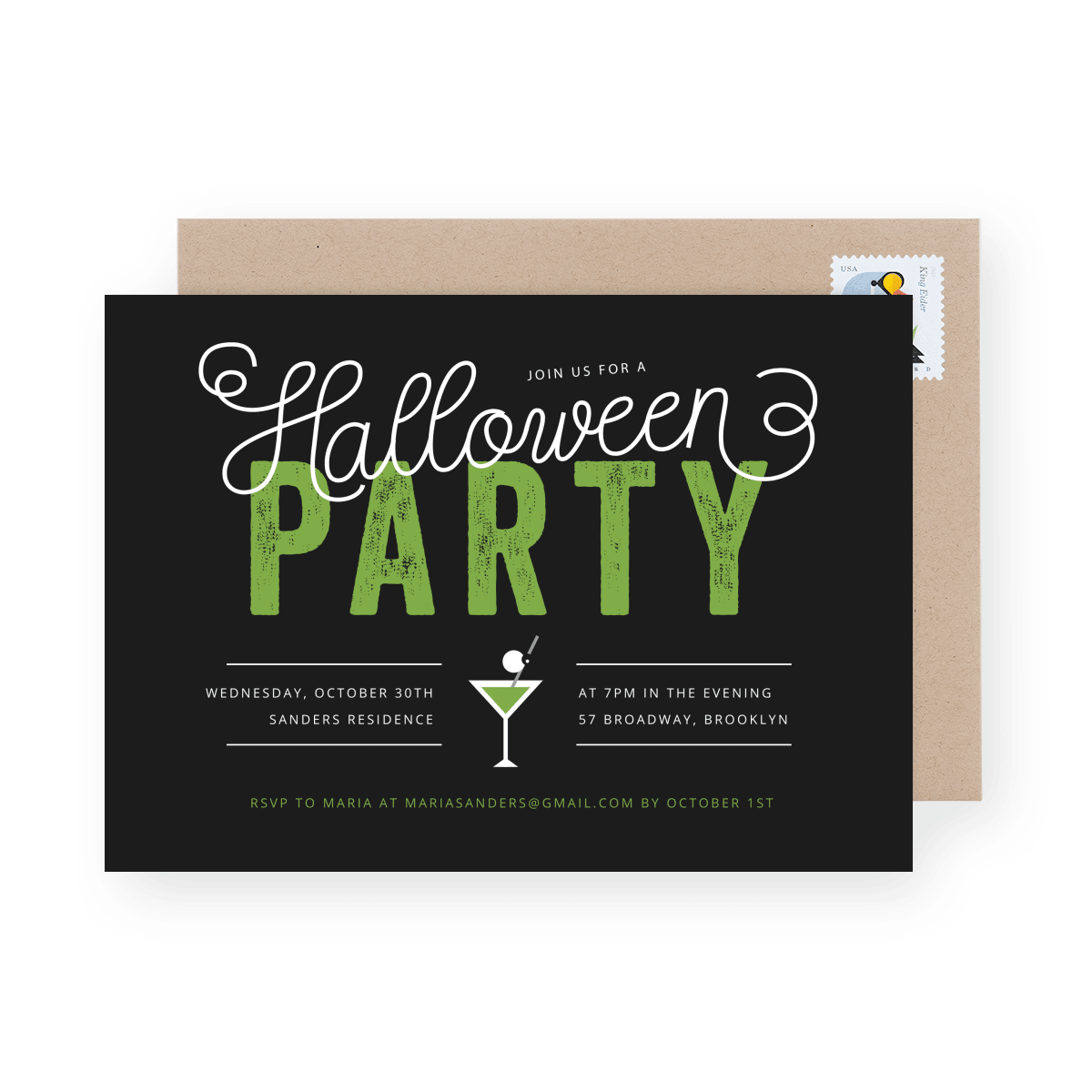 Monster Cocktail Halloween Party Invite
