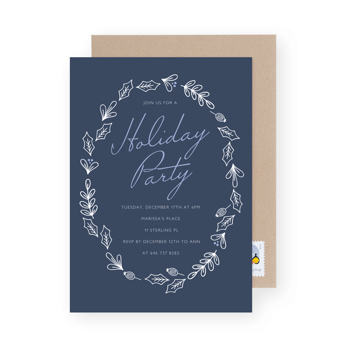 Blue Winter Wreath Party