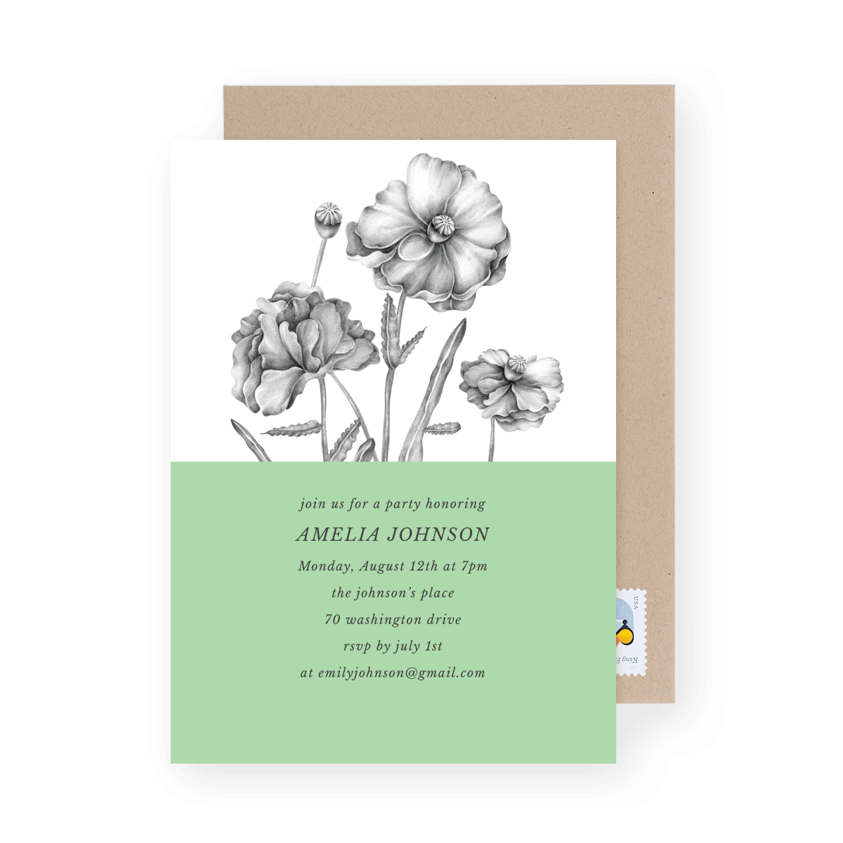 Poppy Party Invite