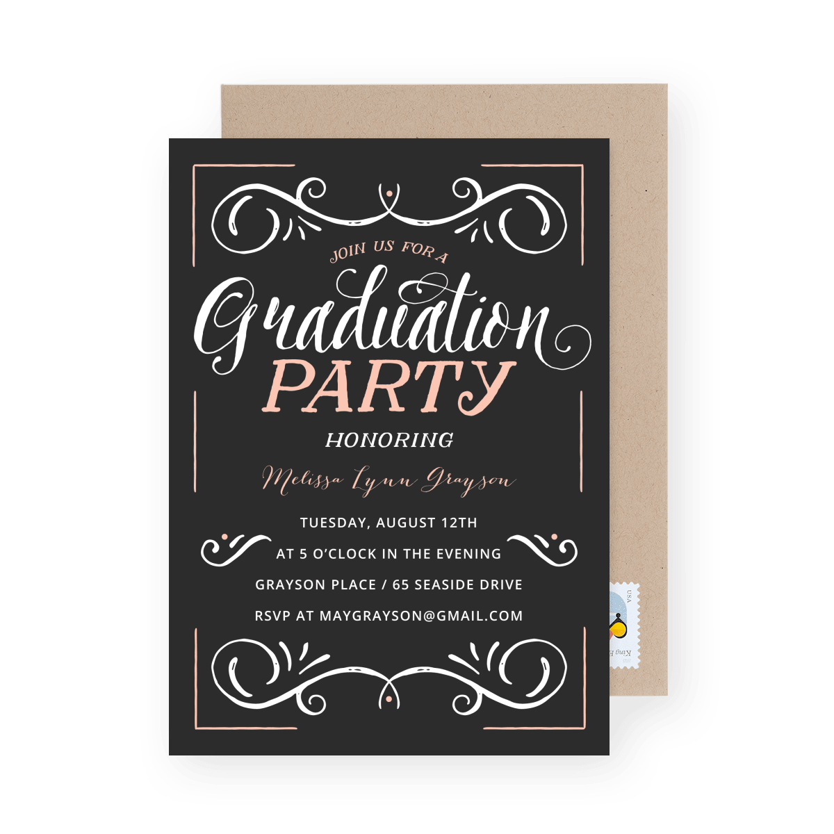 Vintage Grad Party Invite