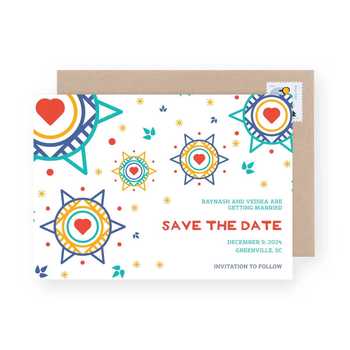 Colorful Pattern Save The Date