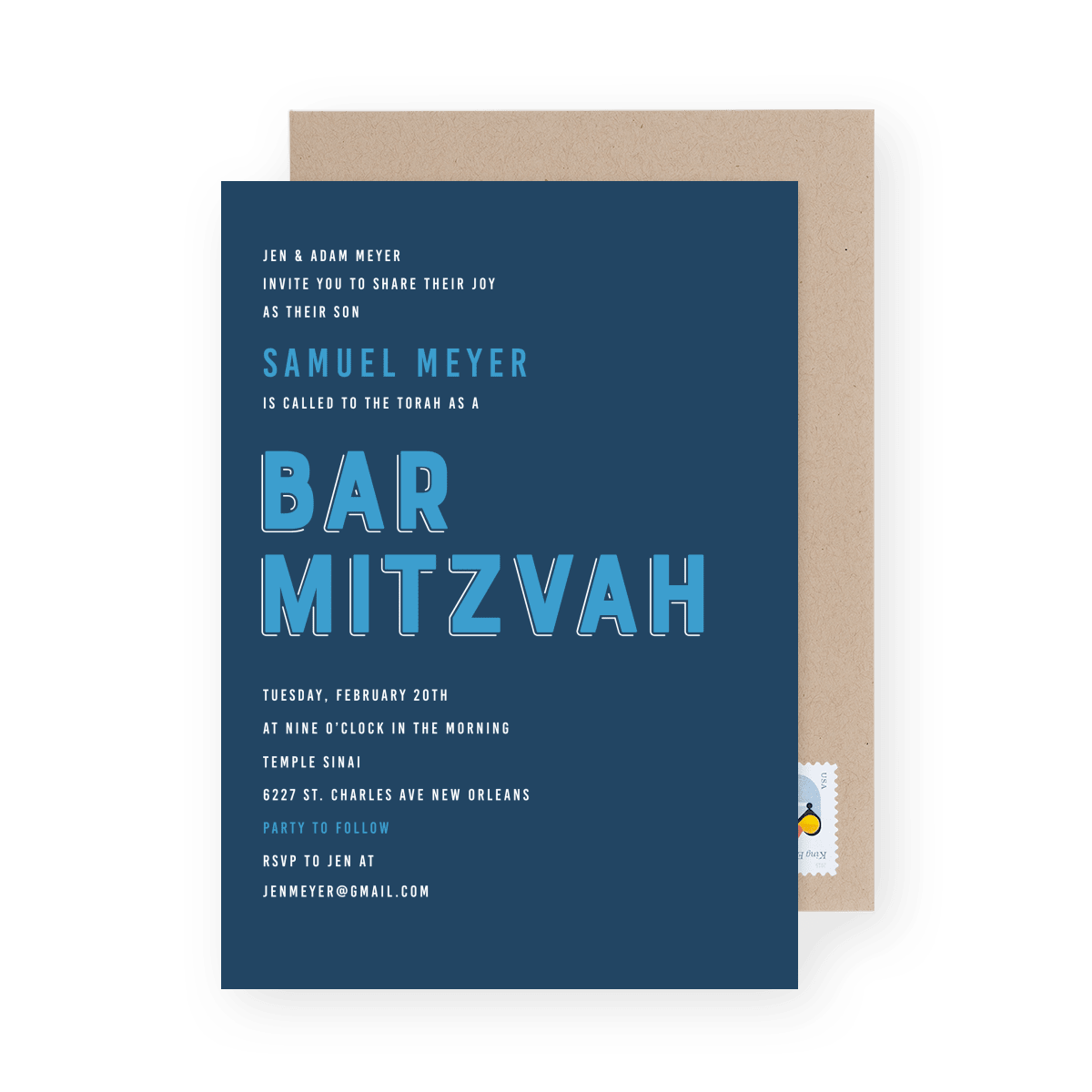 Bold Lettering Bar Mitzvah