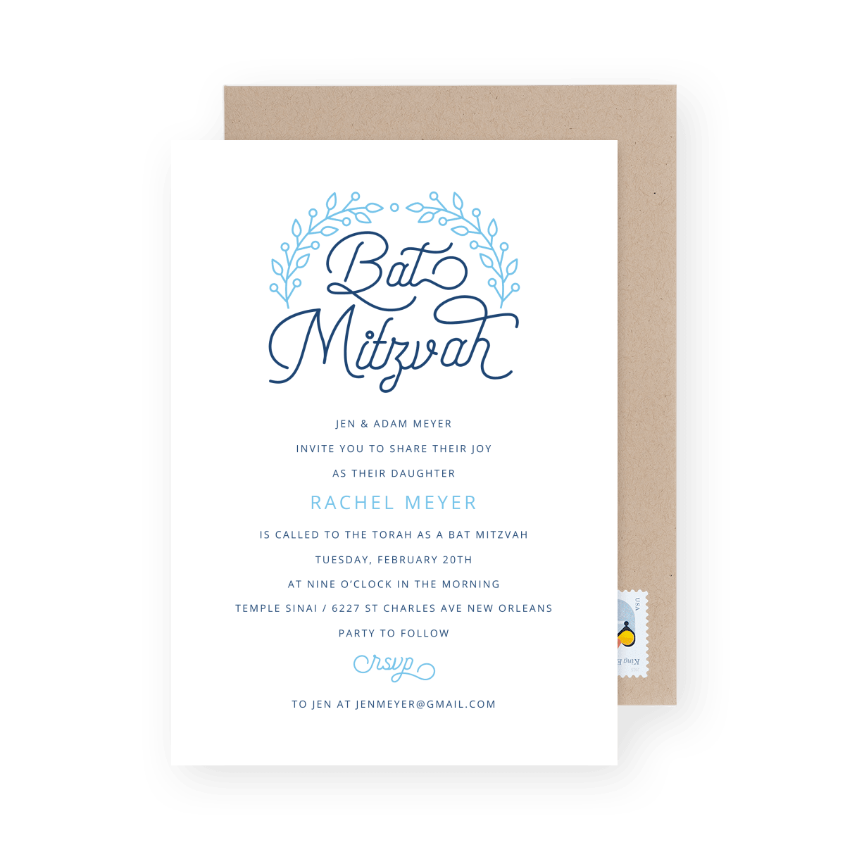 Floral Outline Bat Mitzvah