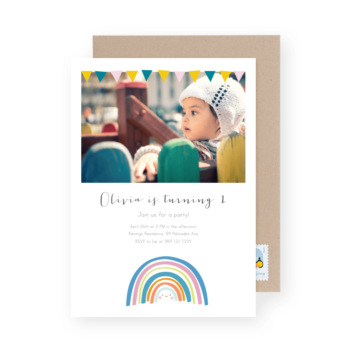 Rainbow Birthday Invitation