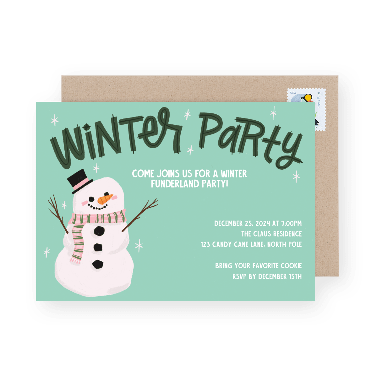 Snowman Party Invite