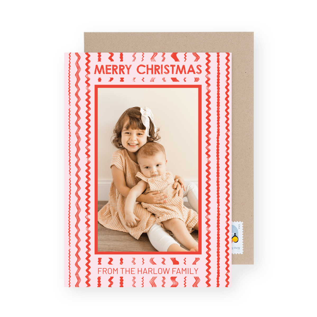 Block Print Ricrac Merry Christmas 