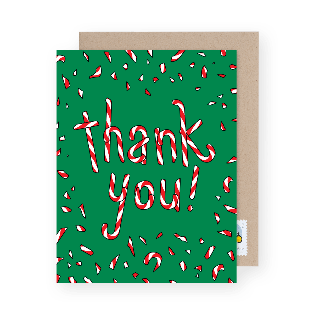 Candy Cane Thanks Green