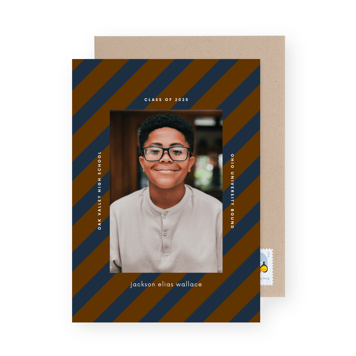On The Diagonal Navy & Brown